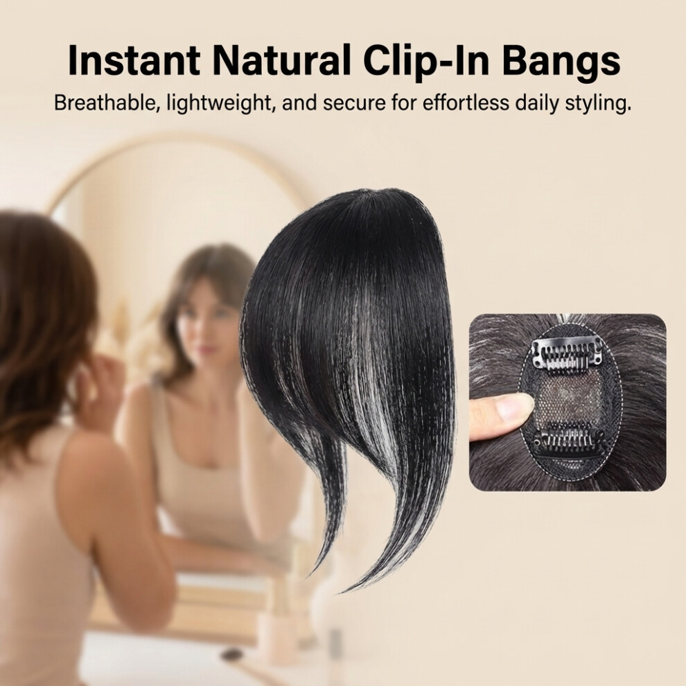 Roc-Electron Unisex Black (Natural ) 3D Bang Wig For Women - Natural Look & Daily Wear