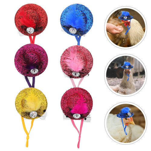 6 pcs decorative hen hats wear-resistant parrot chicken accessory 2