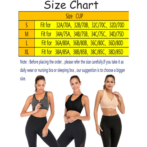 FANNYC3Pack Αθλητικό Σουτιέν με Άνετη Ραφή και Λουράκια Πλάτης, Μακρύ Γραμμή, Μεσαίας 2