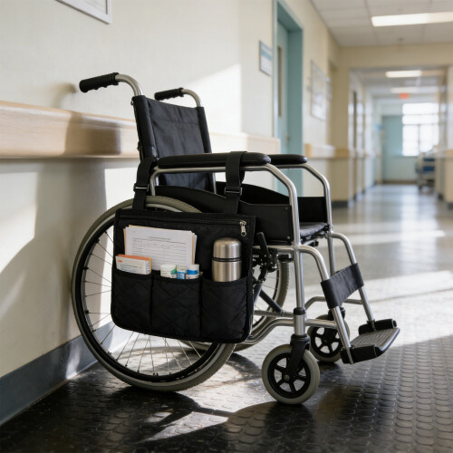 Wheelchair Armrest Pouch Large Capacity Durable Organizer 2