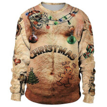 (2XL,SB102-013)Unisex Ugly Christmas Sweatshirt Funny Design Pullover Sweater for Xmas Holiday Party 2023