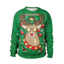 (L,SB102-006)Unisex Ugly Christmas Sweatshirt Funny Design Pullover Sweater for Xmas Holiday Party 2023