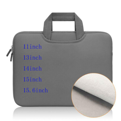 Capa para laptop com alça, compatível com MacBook Pro/Air e notebooks de 11 a 15,6 polegadas, camurça repelente à água, cinza (15") 1