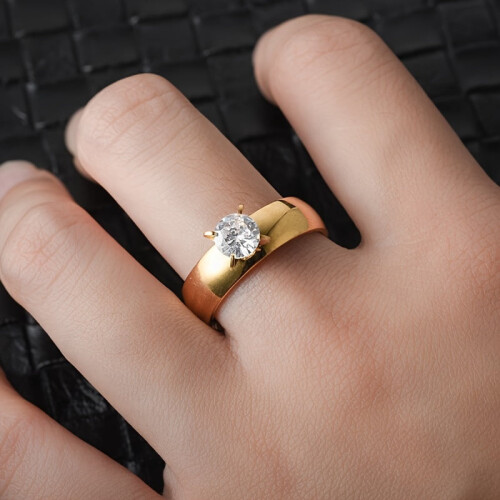 Stainless Steel Couples Engagement Band Set 2 pcs 1