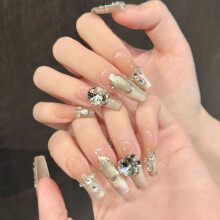 (2881) 10PCS Cat Eye Fake Nails, Lightweight & Easy Stick