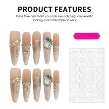 (2883) 10PCS Cat Eye Fake Nails, Lightweight & Easy Stick
