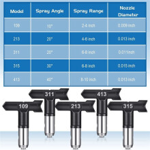 5 Pieces Spray Tips Reversible Spray Tip Airless Spray Nozzles for Airless Spraying Machine (109, 213, 311, 315, 413)