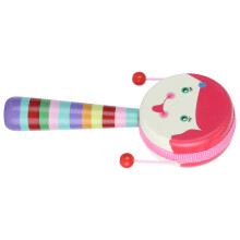 Baby Rassel Trommel Handinstrument Tragbares Musikspielzeug für Kinder Kleinkinder Cartoon