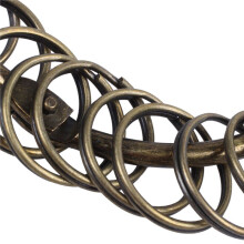 5X Bronze Ton Karabinerhaken Gefaengniswaerter Schluesselring 10 Schleifen Schluesselanhaenger 7.6cm