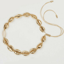 (Gold White) Shell Choker & Bracelet Set for Women