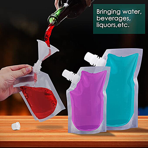 Σακουλάκι PET για ποτά τροφίμων 350ML/500ML/200ML/100ML/1000ML με χωνί – Διαφανής σακούλα φιάλης 2
