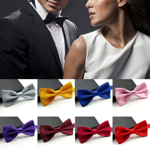Solid Color Wear Easily Polyester Adjustable Pre Tied for Formal Occasions Navy Blue 1