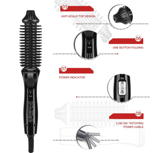 EECOO Professional 3 em 1 Escova Modeladora de Cabelo com Rotação Automática 1