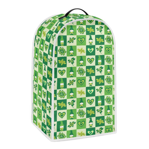 Lightweight Coffee Machine Dust Cover for Kitchen Home Polyester, AntiSlip, Univesal Green White Grid Pattern 1