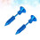 Screw Earrings Blue Threaded Piercing Jewelry 1 Pair 7