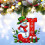 Christmas Snowman Ornament with Initial Letter, Red, 26 pcs 4