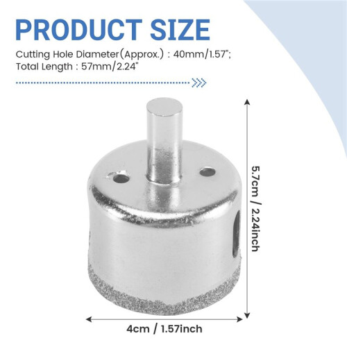 5 Pcs 40mm Diamond Tipped Tile Ceramic Glass Hole Saw Drill Bit 2