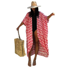 (Red)Beach Cover Ups For Swimwear Loose Beach Sundress Bikini Cover Dressfor Beach Pool Sunscreen Top