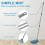 Mops for Floor Cleaning with Handle and 2 Blue Microfiber Cloth Head Replacements, String Wet Mop Refills Compatible With 0.8" Diameter Stick 7