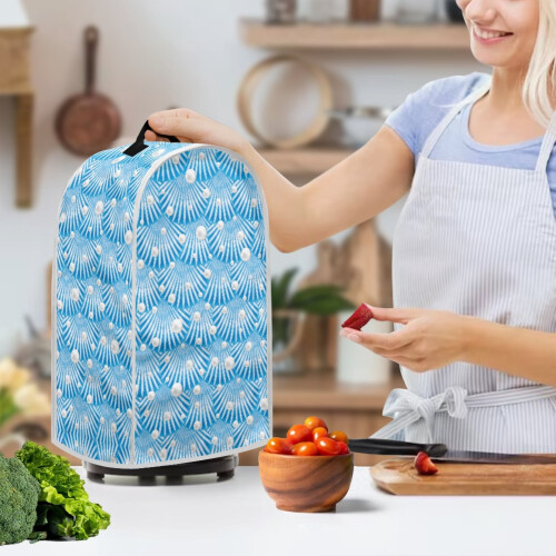 Shells Pearls Food Processor Cover for Home Kitchen Indoor Foldable 2