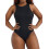 Women's Racerback Sleeveless Bodysuit Top Solid High-Neck 5