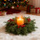 Christmas Candle Ring Wreath Flocked Pine Red Berries 4