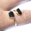 Black Adjustable Finger Ring with Gold Plating and October 2