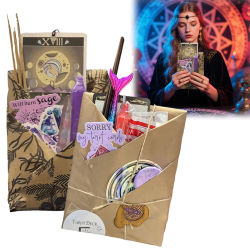 Blind Date Tarot & Oracle Deck Bundle (2/1 Sets) with Crystals, Stickers, Bookmarks – Mystical Divination Gift Set in Box 1