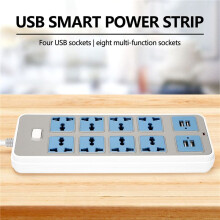 2X Multiprise avec 4 Prises USB, Puissance 3000 W, 8 Prises Universelles, Cordon D'Alimentation de 6,5 Pieds, Prise Européenne