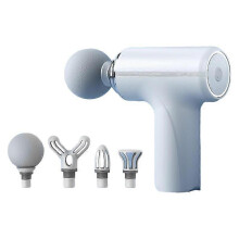 (White)Rechargeable mini fascia gun home massager muscle relaxation neck mask gun smart electric toilet