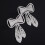 Boho Bridal Bow Earrings Rhinestone Silver 1 Pair 3