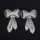 Boho Bridal Bow Earrings Rhinestone Silver 1 Pair 5