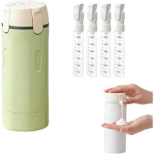 4-in-1 Reise-Spenderflasche mit Skala und Etikett, 30 Ml, Nachfüllbar, Auslaufsicher, Transparent, Tragbarer Toilettenbehälter