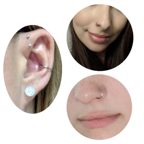 Silver septumring för näspiercing 18G 1