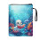 Polyester book sleeve with whale coral pattern and zipper 2