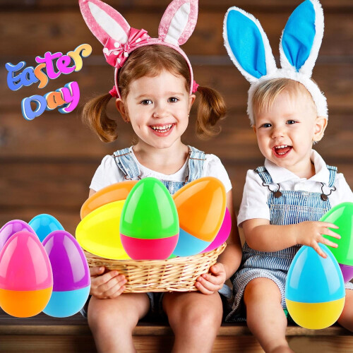 Easter Eggs Plastic 6 Inch 18 Pack 6 Colors 2