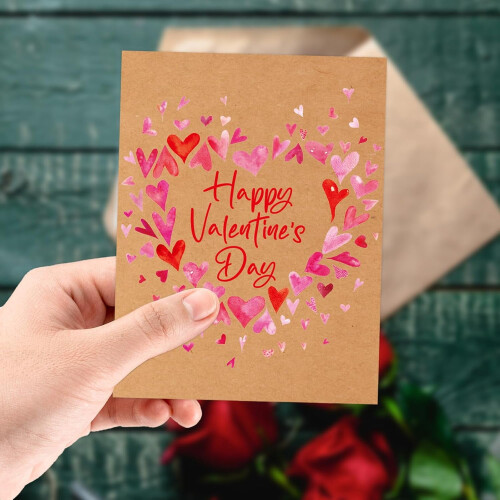 Kraft Valentine's Cards with Envelopes 24-Pack Blank Inside 2