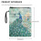 Peacock Book Protector Book Sleeve for Lightweight Protector Wrap Bag Polyester Fabric with Decorative Design and Zipper 8