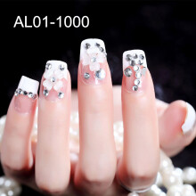 (Al01-1000) 24pcs Acrylic French Nails for Wedding Party