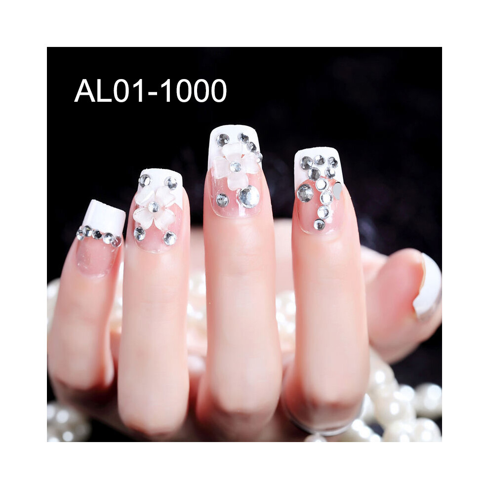 Roc-Electron (Al01-1000) 24Pcs Acrylic French Nails For Wedding Party