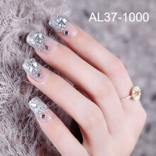 (Al37-1000) 24pcs Acrylic French Nails for Wedding Party