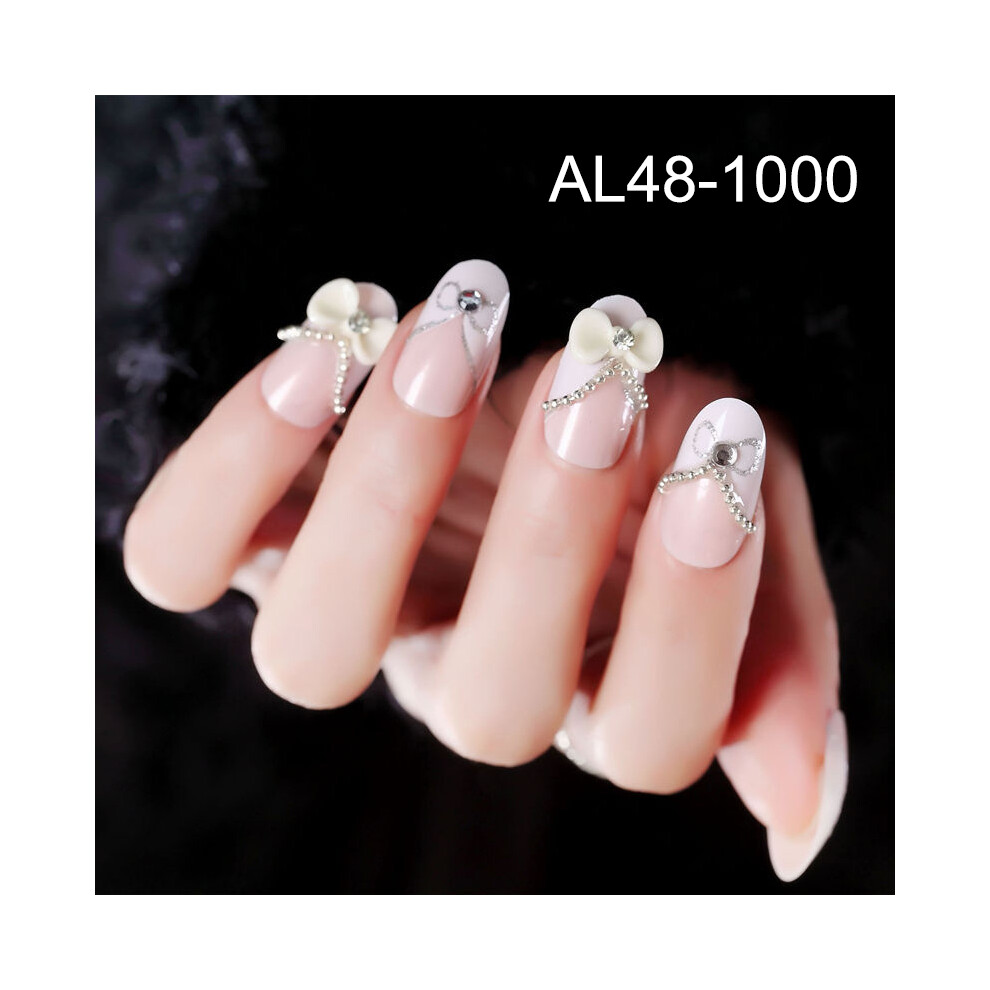 Roc-Electron (Al48-1000) 24Pcs Acrylic French Nails For Wedding Party