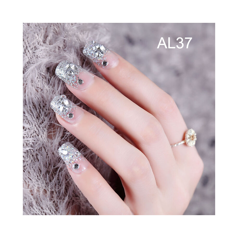 Roc-Electron (Al37) 24Pcs Acrylic French Nails For Wedding Party