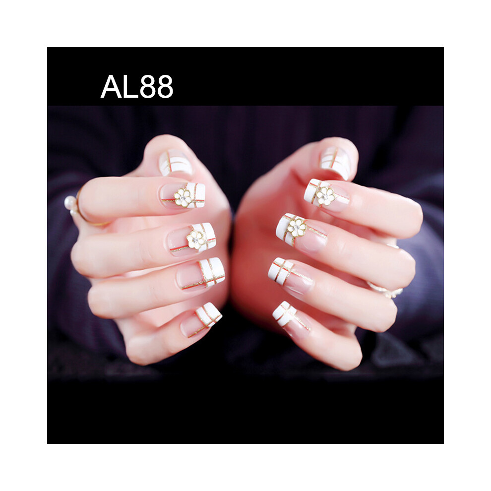Roc-Electron (Al88) 24Pcs Acrylic French Nails For Wedding Party