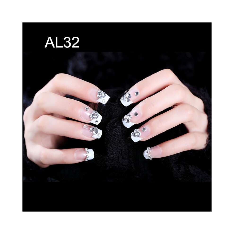 Roc-Electron (Al32) 24Pcs Acrylic French Nails For Wedding Party