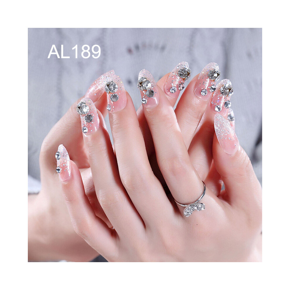 Roc-Electron (Al189) 24Pcs Acrylic French Nails For Wedding Party
