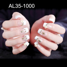 (Al35-1000) 24pcs Acrylic French Nails for Wedding Party