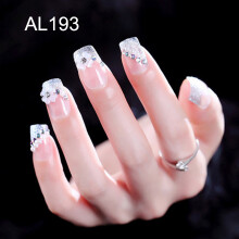 (Al193) 24pcs Acrylic French Nails for Wedding Party