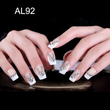 (Al92) 24pcs Acrylic French Nails for Wedding Party