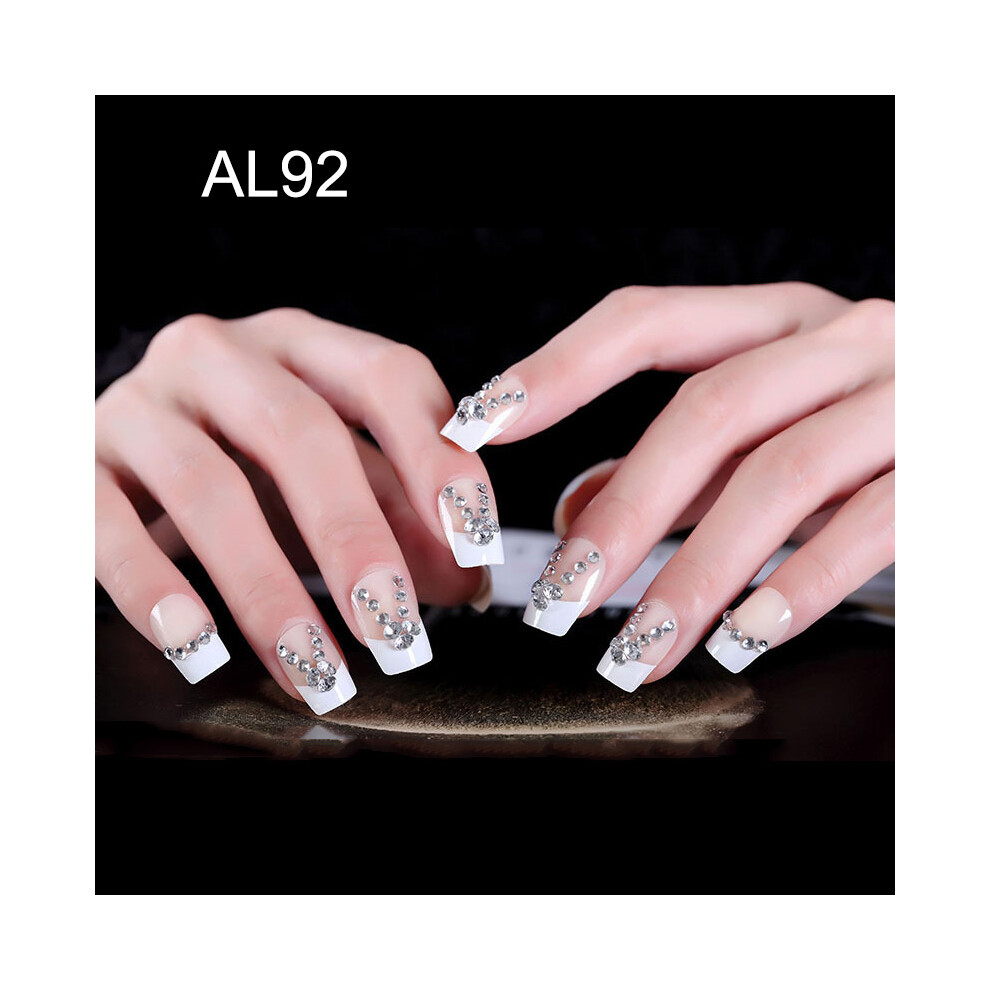 Roc-Electron (Al92) 24Pcs Acrylic French Nails For Wedding Party